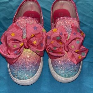 JoJo Siwa Glittery Pink and Blue Sneakers with Star Bow